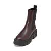 Chelseaboots MARC O'POLO "mit leichter Plateausohle", Damen, Gr. 37, schwarz aubergine rot, Obermaterial: 100% Leder (Rind), unifarben, Schuhe