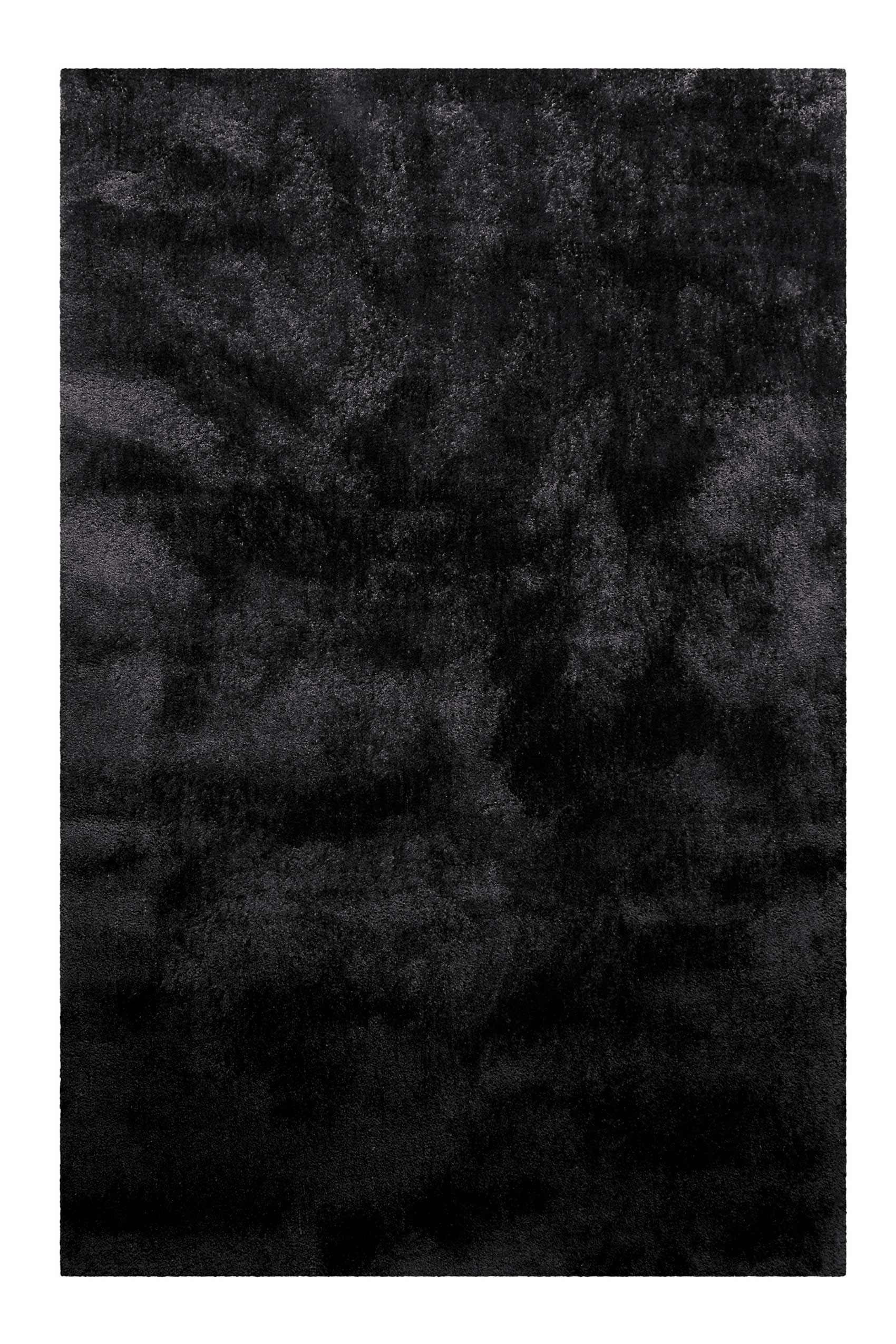 Teppich HOMIE LIVING "Pisa", schwarz, B:80cm H:25mm L:150cm, Polyester, Teppiche, Hochflor, Microfaser, uni, weich, Shaggy, Wohnzimmer, Schlafzimmer Image
