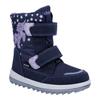 Winterstiefel RICHTER "Husky 2.0", Kinder, Gr. 26, blau, fliederfarben, Textil, Lederimitat, Glitzer, casual, Schuhe, Klettschuh mit Blinkfunktion, Größenschablone zum Download