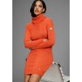 Strickkleid KANGAROOS, Damen, Gr. 48/50, N-Gr, orange, Obermaterial: 60% Baumwolle, 40% Polyacryl, casual, figurumspielend, Kleider, mit Rollkragen, Glattstrick & Rippstrick