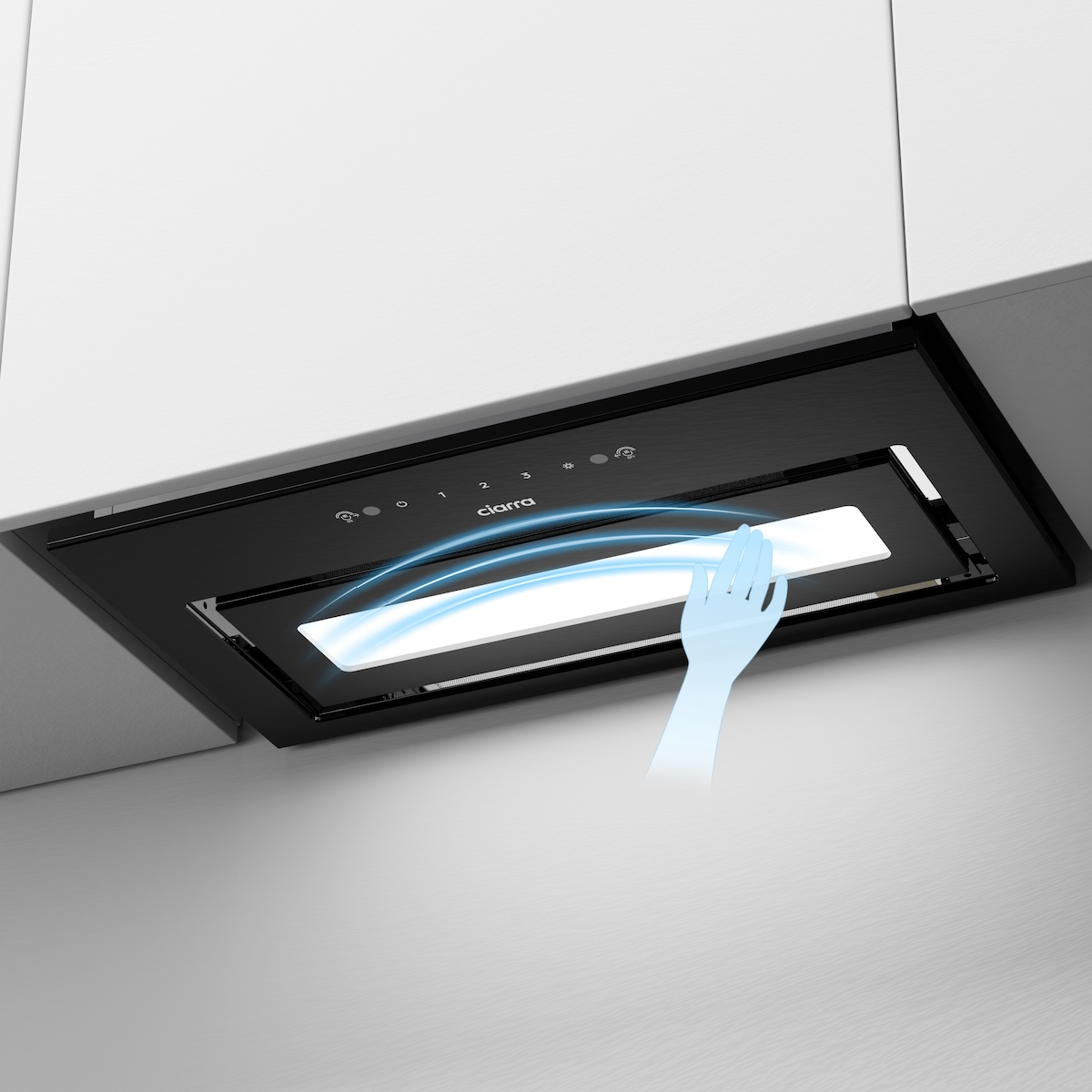 CIARRA Unterbauhaube, Einbau-Dunstabzugshaube 52 cm 460 m³/h, Touch- & Handgesten-Steuerung, Abluft & Umluft VM5931B Image