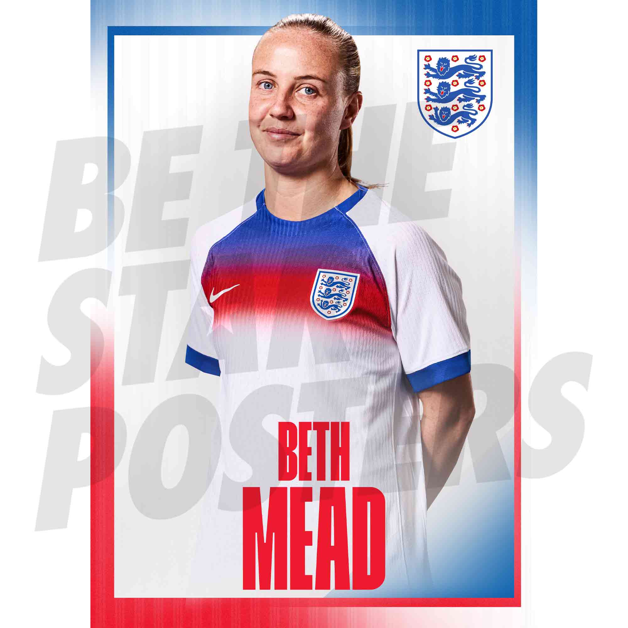 England Lionesses Beth Mead 25/26 Heimporträt A3-Poster Image