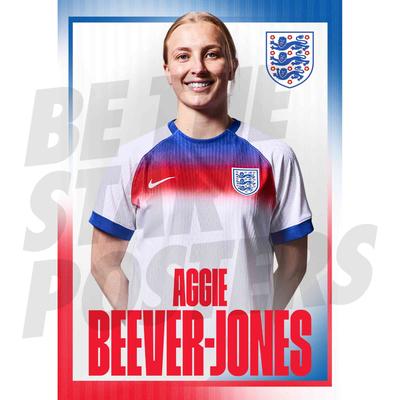 England Lionesses Aggie Beever-Jones 25/26 Heim-Porträtfoto A3-Poster Image
