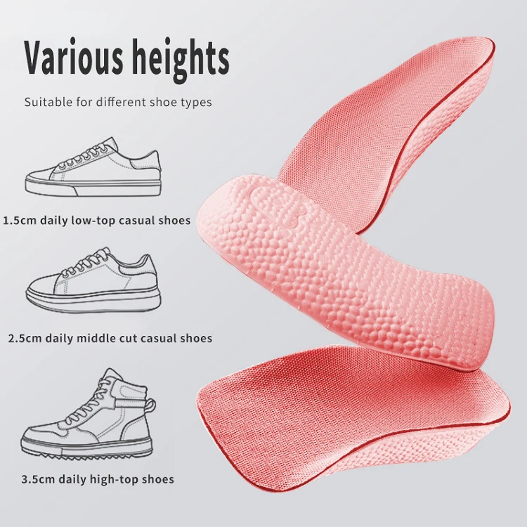Memory Foam Höhe Erhöhen Einlegesohlen für Männer Frauen Schuhe Flache Füße Arch Support Orthopädische Einlegesohlen Turnschuhe Ferse Lift Schuh Pads