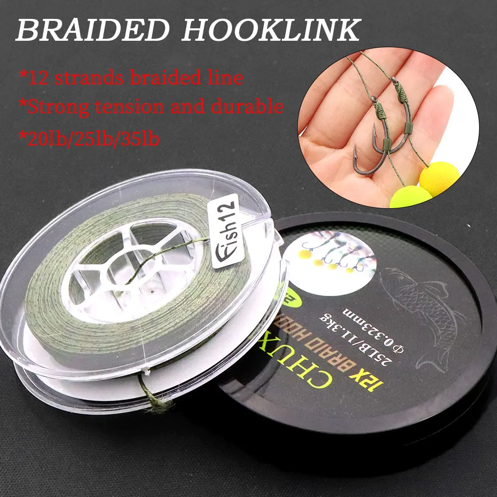 20 m Karpfen Angelschnur Weiche Geflochtene Hooklink 12 Ständer Geflochtene Draht Für Karpfen Angeln Rig, Der Zubehör PE gewinde Ende Tackle Image