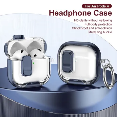 Transparent Crystal Wireless Bluetooth Earphone Case for Airpods Pro 2 1 3 2nd TPU Clear Switch Lock Cover for Airpods 4 Sleeve