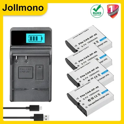 1500mAh NP-40 CNP40 Rechargeable Camera Battery + USB Charger for Casio EX-Z30/Z40/Z50/Z55/Z57/Z750 EX-P505/P600/P700 PM200