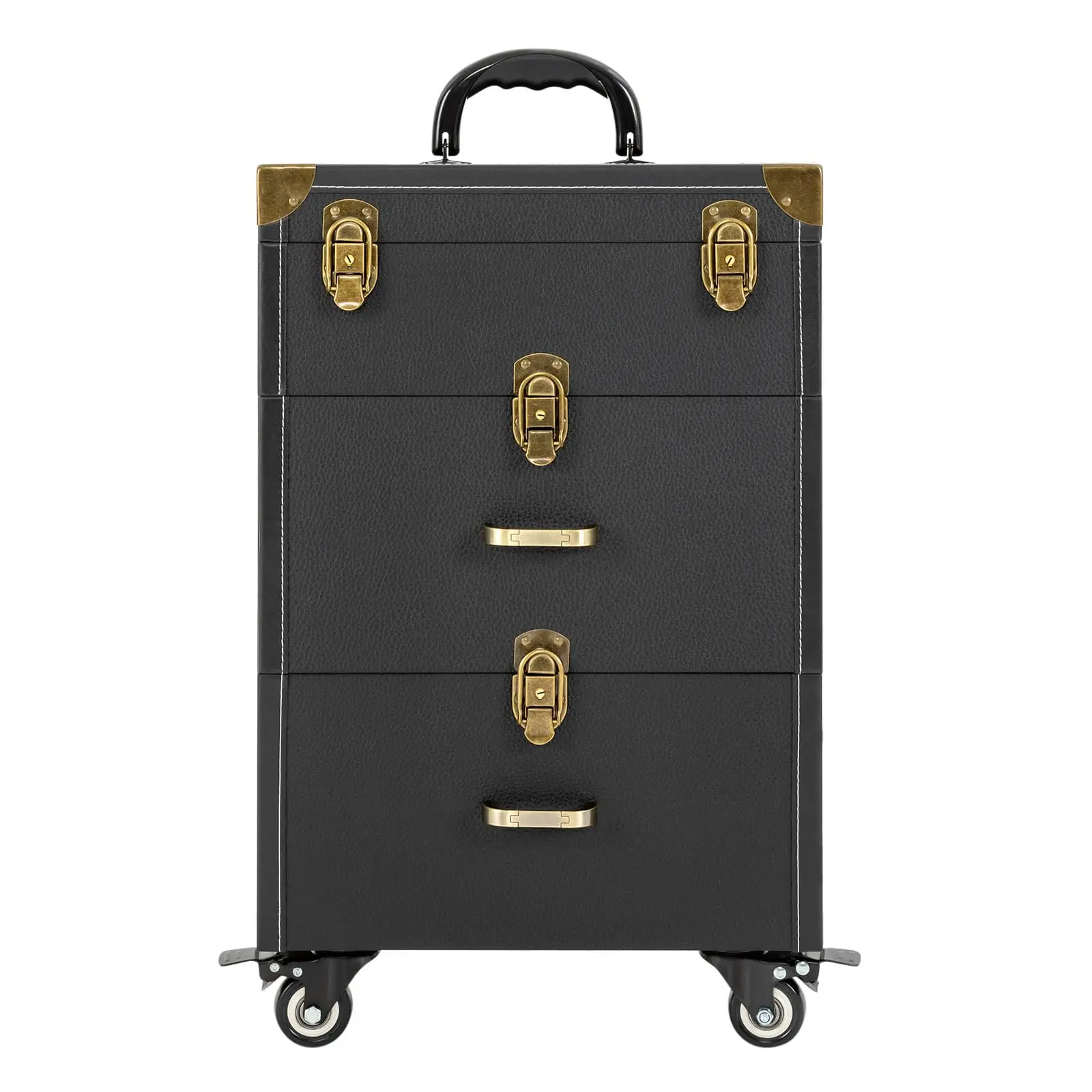 2025 Custodia per trucco portatile a 3 livelli con rotelle Trolley per cosmetici da salone Scatola per cosmetici Custodia per cosmetici per trucco da viaggio