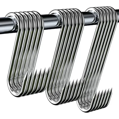 Stainless Steel S hook With Pointed Tip Meat Hanger HookTool Kitchen Home meat hook gancho percha kitchen hooks Kitchen supplies