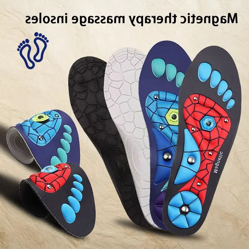 Männer Frauen Fuß Akupressur Magnetische Einlegesohle Arch Support Orthopädische Schuhe Pads Magnetische Therapie Massage Einlegesohlen für Schuhe Sohle Image