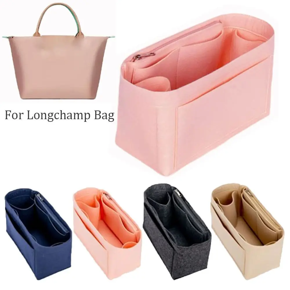 Borsa organizer per borsa con fodera in feltro, borsa per borsa, borsa interna per organizer con tasche, fodera in feltro antipolvere per borsa Longchamp