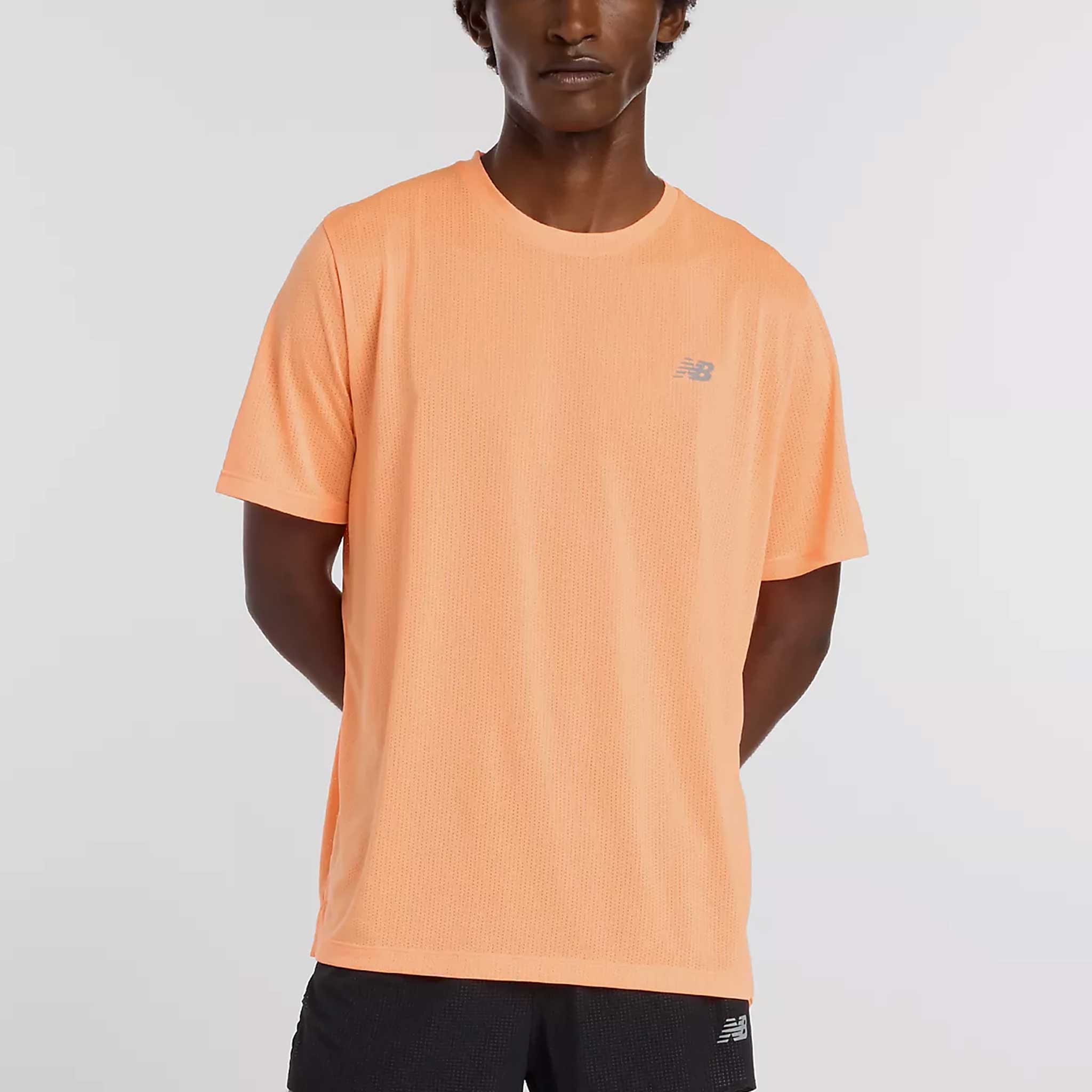 New Balance Athletics T-Shirt Men's Running Apparel Heathered Orange
