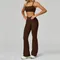 2 pezzi set da yoga abbigliamento da palestra pantaloni svasati fitness set tute da yoga per le donne abbigliamento sportivo reggiseno sportivo abiti leggings da palestra abbigliamento sportivo