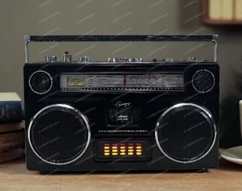 Kassettenspieler, alter 80er-Jahre-Kassettenspieler, Rekorder, multifunktionaler Kassettenrekorder, Nostalgie, klassisches Audio Image