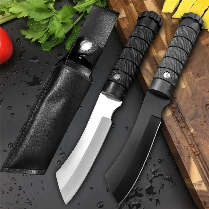 Edelstahl Metzger Knochen Hackmesser Japanisches Fleisch Hackmesser Ausbeinmesser ABS Griff Chef Geschmiedete Messer für die Küche mit Scheide Image