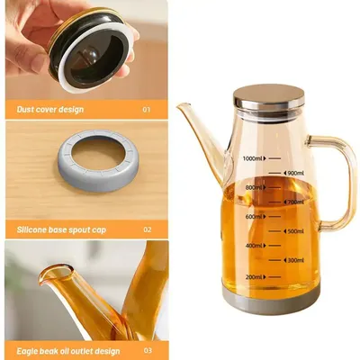 Kitchen And Home Cooking Oil Bottle Large Capacity Amber Oil Bottle Set Thickened Food Grade Leakproof Seasoning Bottle