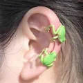 1 paio di clip per orecchie di rana per albero polsini per orecchie a forma di animale orecchini di rana in lega lucida non forata orecchini da indossare ogni giorno per feste