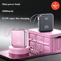 Nuova mini power bank da 20000 MAh con cavo integrato e batteria a ricarica rapida da 22,5 W per iPhone Xiaomi Samsung