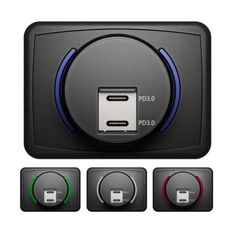 Dual USB Auto Schnellladegerät Buchse Adapter 5V/3,1A Auto Schnellladegerät mit LED-Licht für Bus RV Boot Auto LKW Motorrad