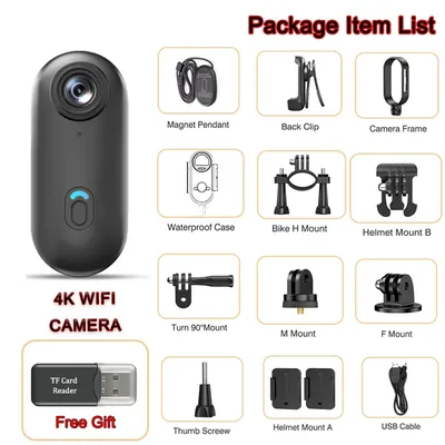 2025 Magnetische 4K POV Cam Kleine Sport Recorder Helm Fahrrad Halterung Mini Cam Drahtlose Mikrofon Ultra Tragbare DV Vlog action Aufnahme