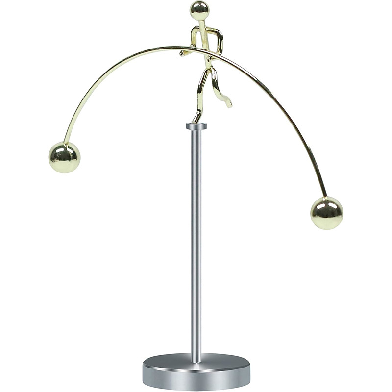 Steel Balancing Sculpture Balancing Tumbler Toy Kinetic Art Balance Toy Decompressive Science Psychology Home Office Decor Desk Toy