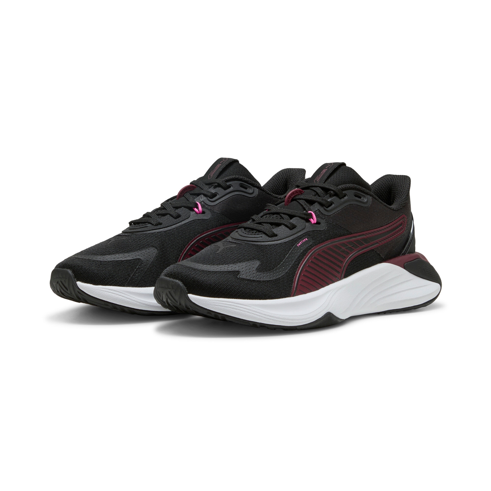 Trainingsschuh PUMA "PWR HYBRID TR WNS", Damen, Gr. 39, puma schwarz, ruby shimmer, pink pixel, Textil, Schuhe