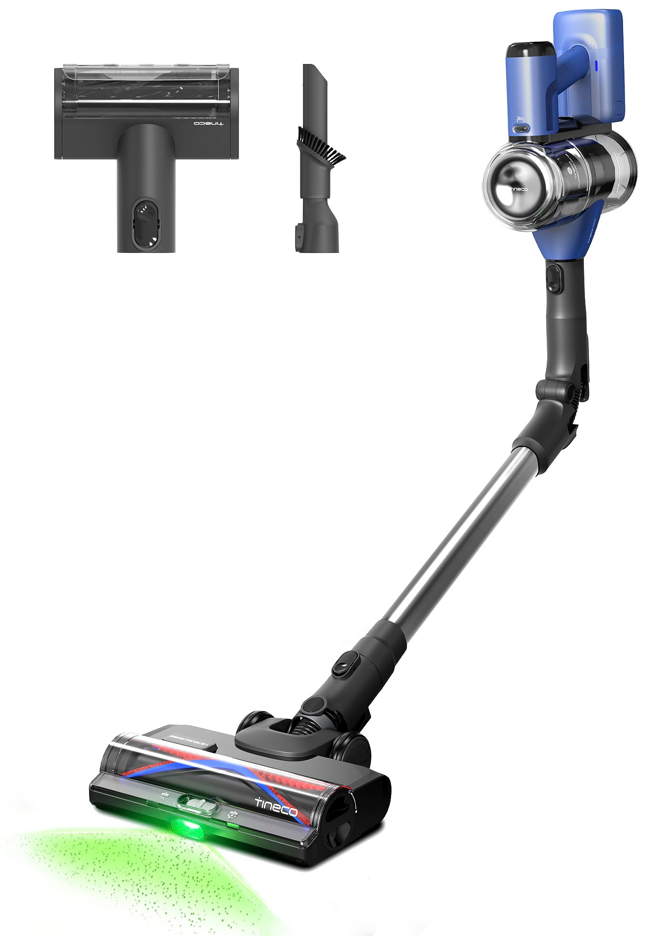 TINECO Akku-Hand-und Stielstaubsauger "Pure One S50 Pro", blau (blau, silber), B:27,7cm H:115cm T:26cm, Akkusauger, Freistehende Ladestation, Anpassung der Saugleistung, 95Min Power-Akku Image
