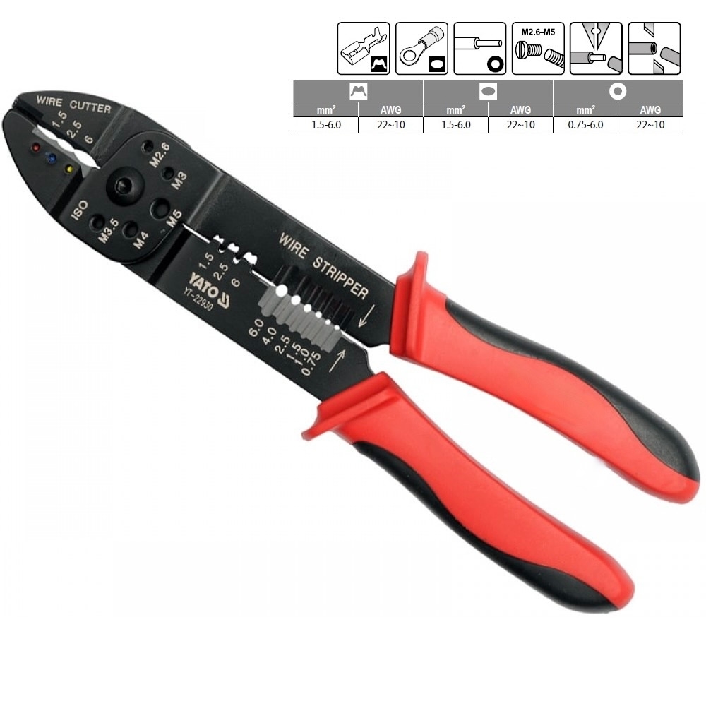 Crmipzang, Abisolierzange 240mm, Aderendhülsenzange Image