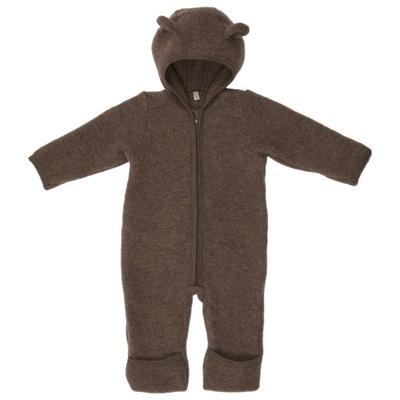 Huttelihut - Baby's Pram Suit Bear Ears Wool Fleece - Overall Gr 104 braun Image