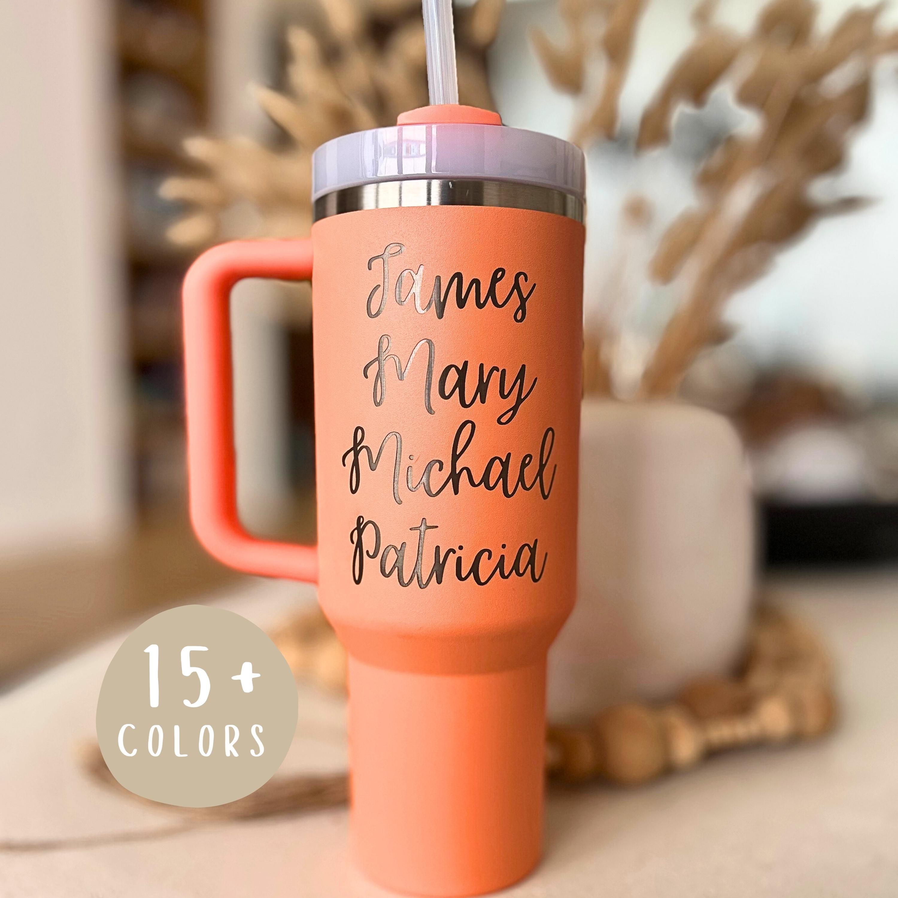 Bicchiere Stanley personalizzato con nome inciso, 20 oz, 30 oz, 40 oz, tazza incisa al laser, regalo personalizzato