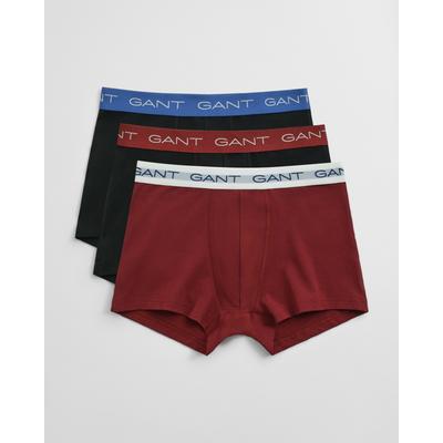 Trunk GANT "TRUNK 3-PACK", Herren, Gr. XXXL, rot (plumped rot), Webqualität, Obermaterial: 95% Baumwolle, 5% Elasthan, unifarben, körpernah, Unterhosen, Mit elastischem Bund Image