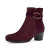 Stiefelette GABOR, Damen, Gr. 41, lila (beere), Veloursleder, unifarben, elegant, Schuhe, Blockabsatz, Businessschuh in schmaler Form