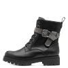 Schnürstiefelette MARCO TOZZI BY GMK, Damen, Gr. 38, schwarz, Lederimitat, Textil, unifarben, kontrastfarbene Details, modisch, Schuhe, Blockabsatz, Schnürboots, Zierriemen mit Strasssteinen besetzt