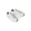 Plateausneaker CALVIN KLEIN JEANS "3 CUPSOLE PU", Herren, Gr. 41, weiß (weiß, blau), Lederimitat, kontrastfarbene Details, sportlich, Schuhe, Freizeitschuh, Halbschuh, Schnürschuh mit gepolstertem Schaftrand