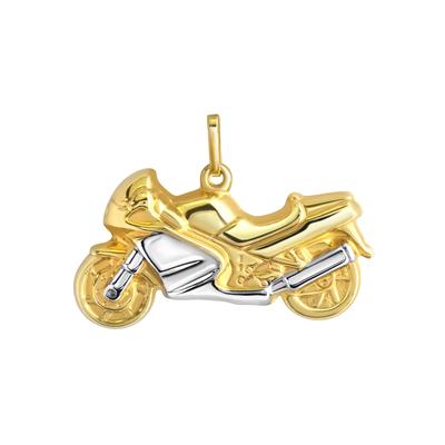 Ketten-Anhänger FIRETTI "Schmuck Geschenk Gold 375 Halsschmuck Anhänger Halskette Motorrad", gold (gelbgoldfarben, weißgoldfarben), Schmuckanhänger, Herren, Gelbgold 375, 1,16 g Image