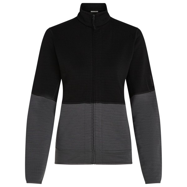 Icebreaker - Women's Merino 400 RealFleece Descender L/S Zip - Merinojacke Gr S schwarz/grau