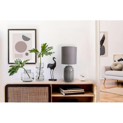 NÄVE Tischleuchte "Erida", grau, Ø 13,50cm H: 30,00cm, Lampen, Textilschirm, Keramikfuß, grau 1x E14 exkl., Zuleitung 120cm Image