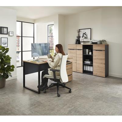 Schreibtisch INNOSTYLE, braun (artisan eiche, schwarz, artisan eiche), B:150cm H:77cm T:73cm, Tische Image