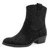 Stiefelette MARCO TOZZI, Damen, Gr. 42, schwarz, Textil, unifarben, schimmernd, modisch, Schuhe, Blockabsatz, Westernboots mit funkelenden Strasssteinen besetzt