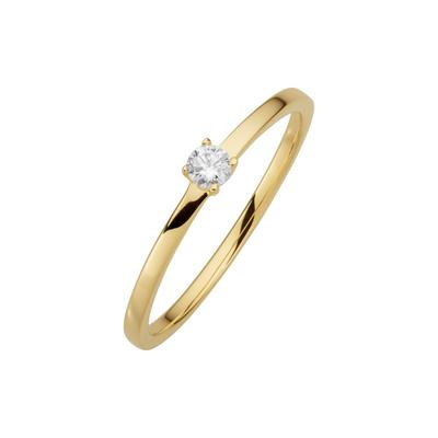 Orolino Ring 585/- GG glanz 1 Brill. 0,10ct. weiß Image