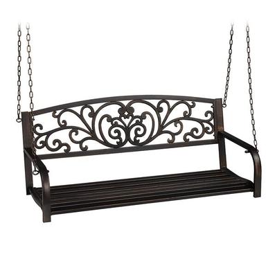 relaxdays Outdoor-Hängebank aus Metall, 117 cm Image