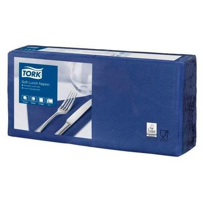 Tork Servietten Soft dunkelblau 3-lagig 150 Stück blau, 3.26x3.3 cm Image