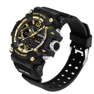 Fashion SANDA New 6276 Student Electronic Watch Alarm Clock Multifunctional Dual Display Waterproof LED Men's Electronic Watch