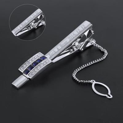 Crystal Chrome Cufflinks Tie Clips Groom Groomsman Wedding Anniversary Business