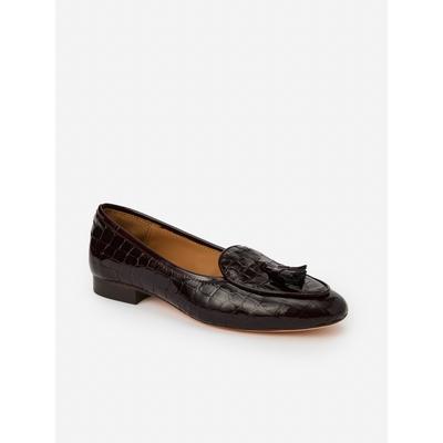 J.McLaughlin Women's Cecily Patent Leather Loafers in Crocodile Dark Brown, Size 8.5