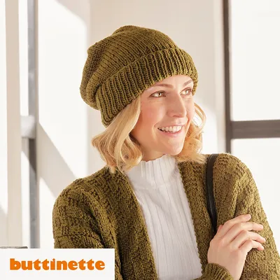 Strickanleitung – Beanie mit breitem Umschlag aus Woll Butt Heidi Image