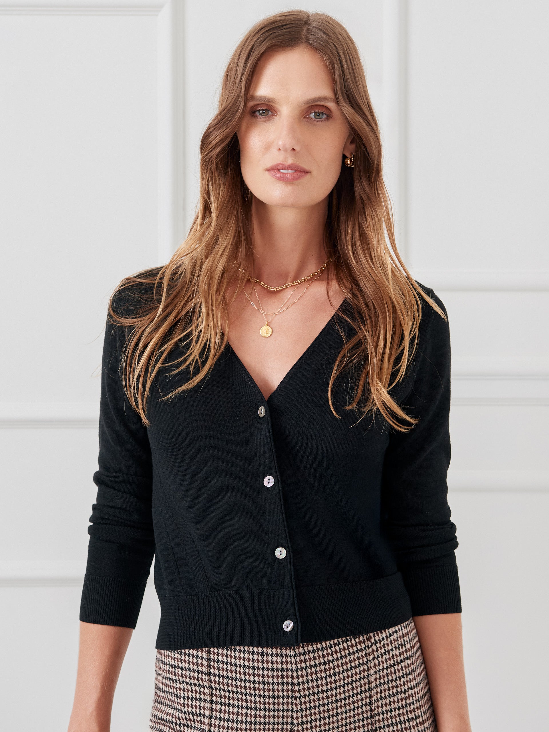 J.McLaughlin Women's Olivette Cardigan Black, Size XS | Silk/Wool