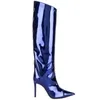 Frauen Hohe Stiefel Gold Silber Spitz Kniehohe Stiefel Für Frau Sexy High Heels Party Schuhe Damen Stiletto stiefel