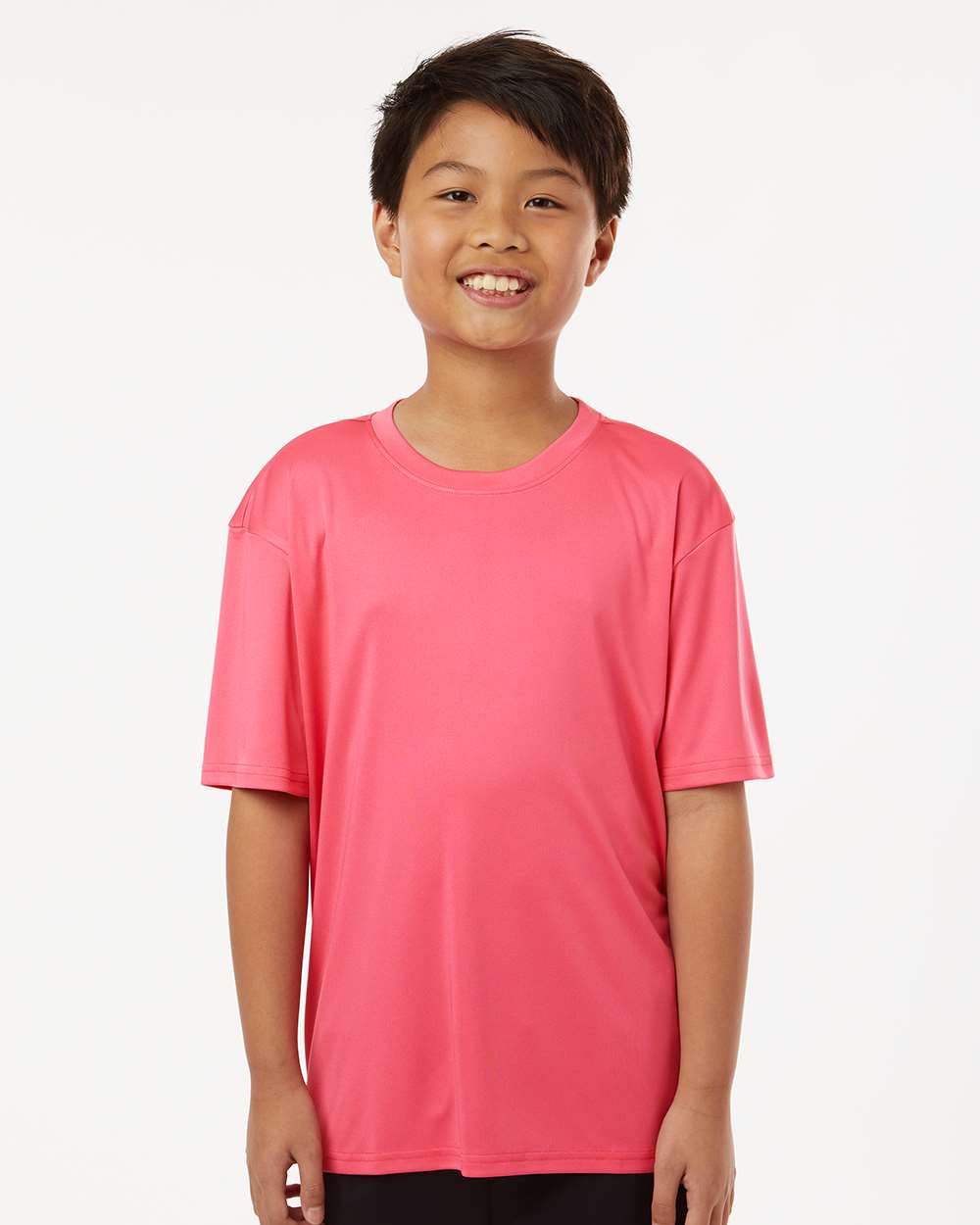 AllPro 48000Y Youth Pro-Lock Performance T-Shirt in Bright Pink size XS | Polyester