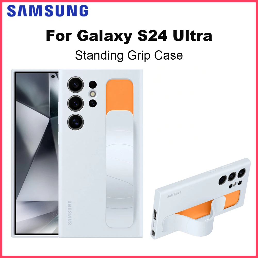 Samsung-Coque officielle pour smartphone Galaxy S24 Ultra, étui avec poignée sur pied, original